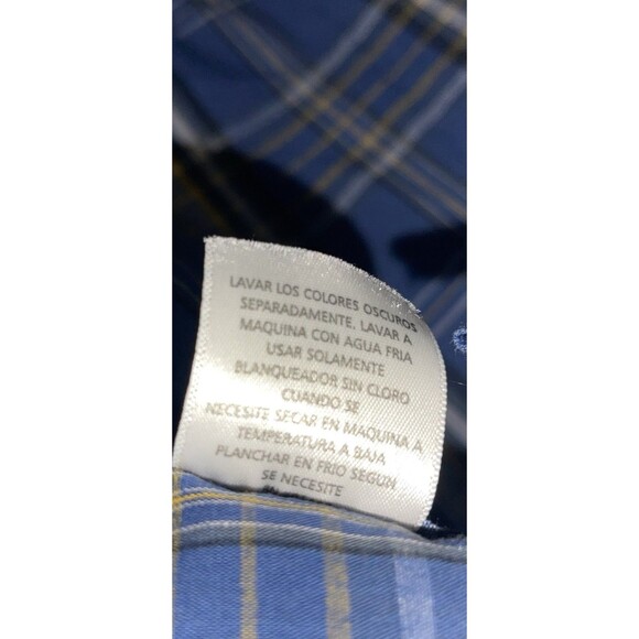 Realtree Shirt Plaid Blue Yellow White Snap Button Western Men’s Medium - Picture 3 of 7